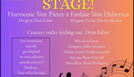 Together on Stage, Gezamenlijk concert met 2 muziekverenigingen Harmonie St. Pieter en Fanfare St. Hubertus  tevens ook solisten. Aanvang 18.30 uur en Gratis entree © Harmonie St. Pieter