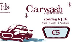 carwash op zondag 6 Juli van 9u tot 15u30 bij 't Paenhuys Riemst © Jeugdharmonie Sint-Martinus Riemst